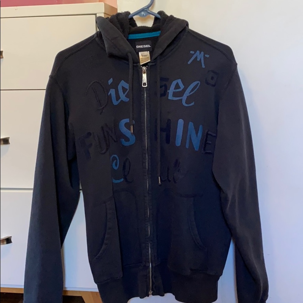 Navy Diesel zip up hoodie sweatshirt